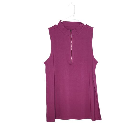 Torrid Foxy Mock Neck Zip Up Tank Berry Size 3X NWT - Picture 3 of 7